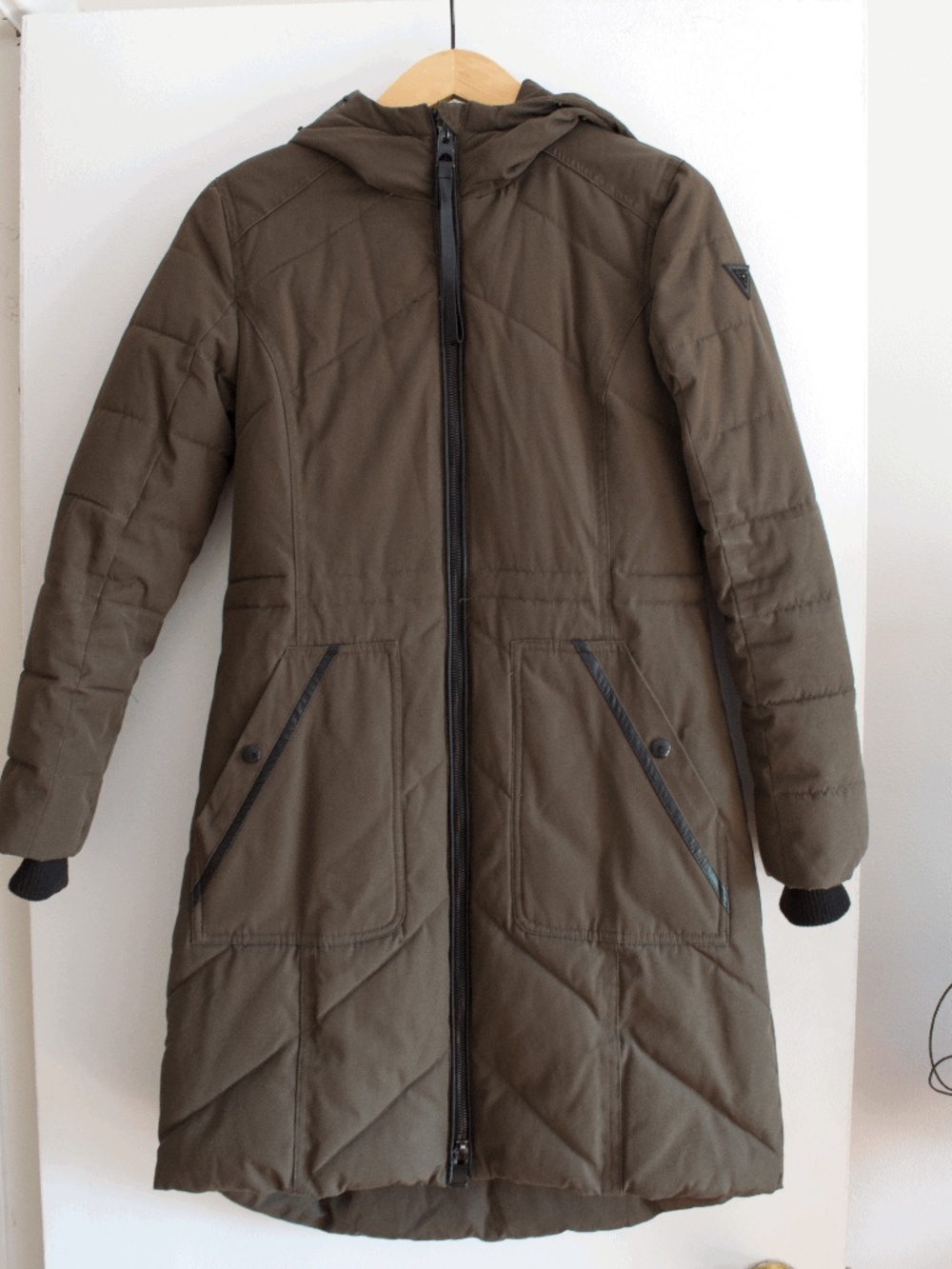 Olive green winter coat by Guess